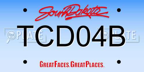 TCD04B South Dakota License Plate