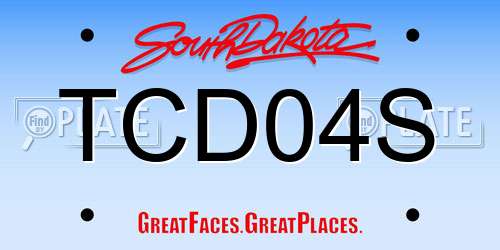 TCD04S South Dakota License Plate