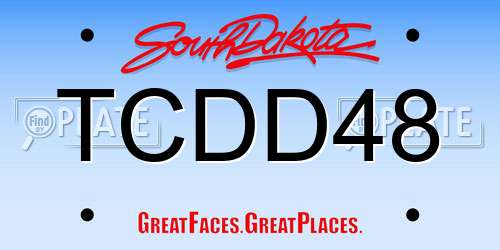 TCDD48 South Dakota License Plate