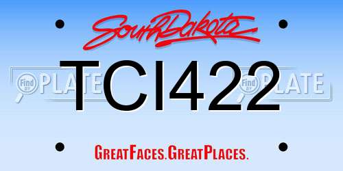 TCI422 South Dakota License Plate