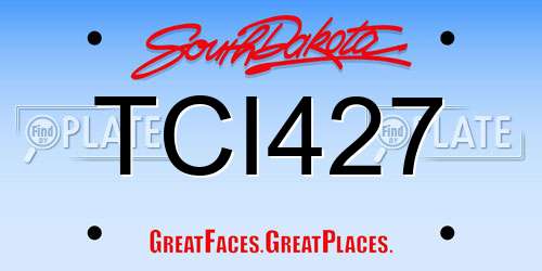 TCI427 South Dakota License Plate