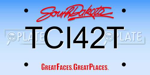 TCI42T South Dakota License Plate