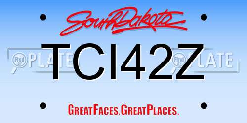 TCI42Z South Dakota License Plate