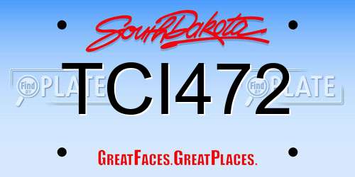 TCI472 South Dakota License Plate