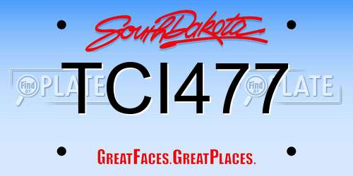 TCI477 South Dakota License Plate