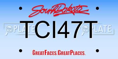TCI47T South Dakota License Plate