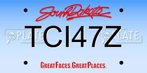 TCI47Z South Dakota License Plate