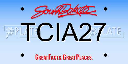 TCIA27 South Dakota License Plate