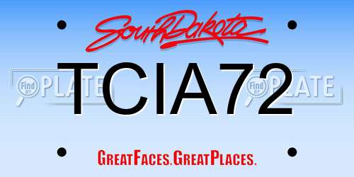 TCIA72 South Dakota License Plate