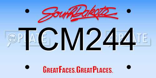 TCM244 South Dakota License Plate