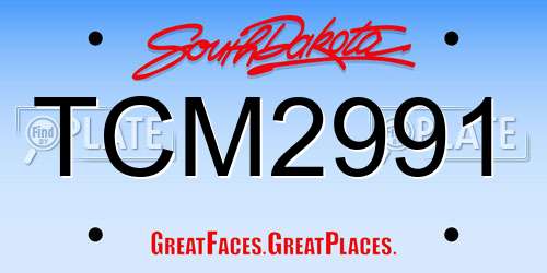 TCM2991 South Dakota License Plate