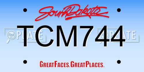 TCM744 South Dakota License Plate