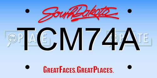 TCM74A South Dakota License Plate