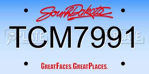 TCM7991 South Dakota License Plate