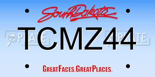 TCMZ44 South Dakota License Plate