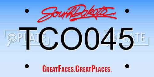 TCO045 South Dakota License Plate