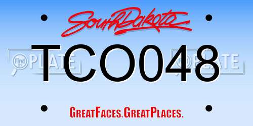 TCO048 South Dakota License Plate