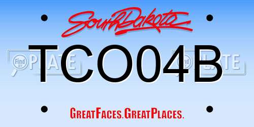 TCO04B South Dakota License Plate