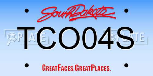 TCO04S South Dakota License Plate