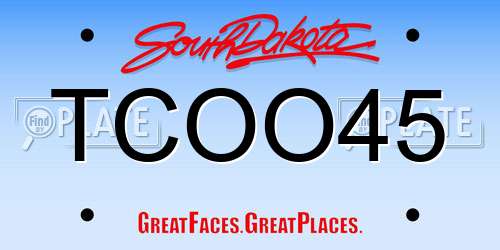 TCOO45 South Dakota License Plate