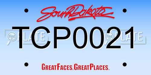 TCP0021 South Dakota License Plate