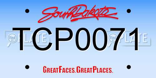 TCP0071 South Dakota License Plate
