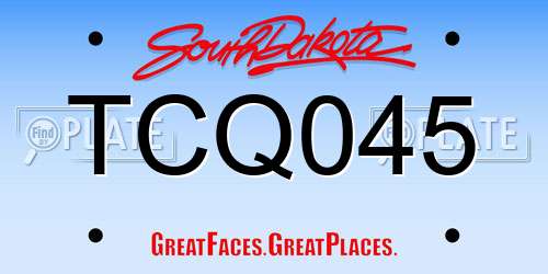 TCQ045 South Dakota License Plate