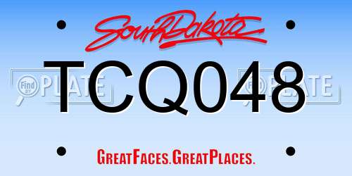 TCQ048 South Dakota License Plate