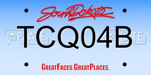 TCQ04B South Dakota License Plate