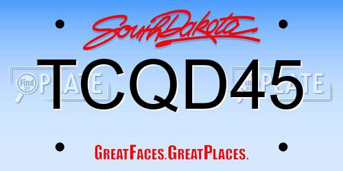 TCQD45 South Dakota License Plate