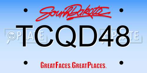 TCQD48 South Dakota License Plate