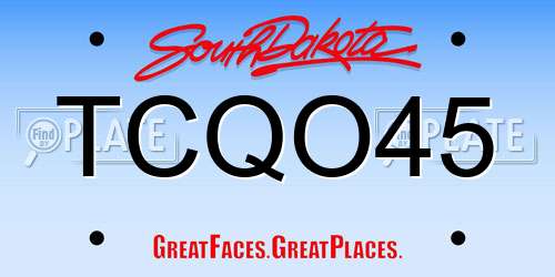 TCQO45 South Dakota License Plate