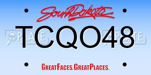 TCQO48 South Dakota License Plate