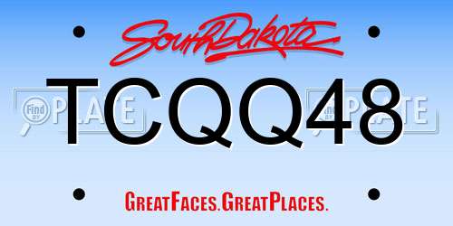 TCQQ48 South Dakota License Plate