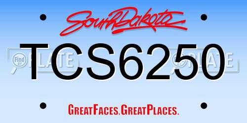 TCS6250 South Dakota License Plate