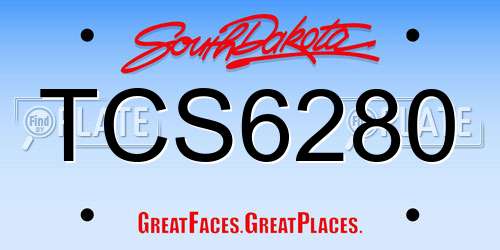 TCS6280 South Dakota License Plate