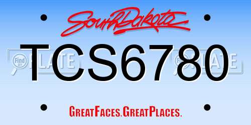 TCS6780 South Dakota License Plate