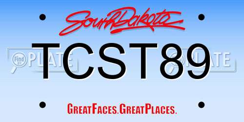 TCST89 South Dakota License Plate