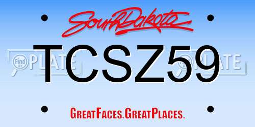 TCSZ59 South Dakota License Plate