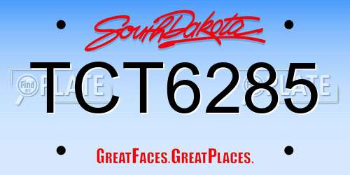 TCT6285 South Dakota License Plate