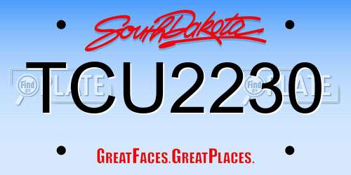 TCU2230 South Dakota License Plate