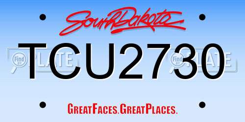 TCU2730 South Dakota License Plate