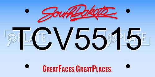 TCV5515 South Dakota License Plate