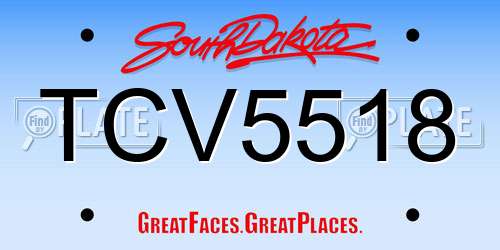 TCV5518 South Dakota License Plate