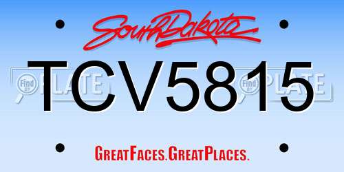 TCV5815 South Dakota License Plate