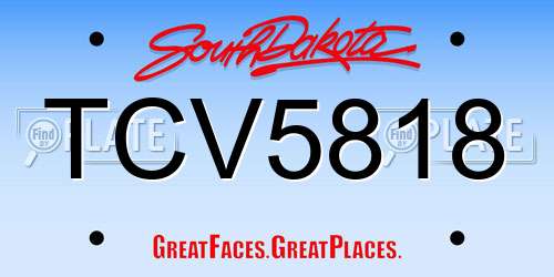 TCV5818 South Dakota License Plate