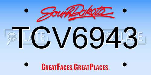 TCV6943 South Dakota License Plate
