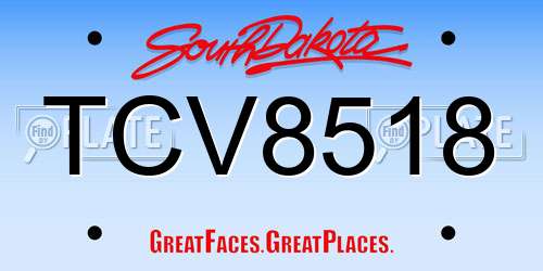 TCV8518 South Dakota License Plate