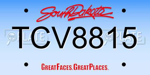TCV8815 South Dakota License Plate