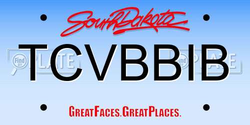 TCVBBIB South Dakota License Plate
